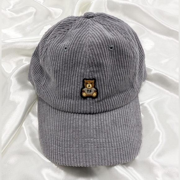 Teddy Fresh Accessories - Teddy Fresh OS Soft Gray Cotton Corduroy Baseball Cap